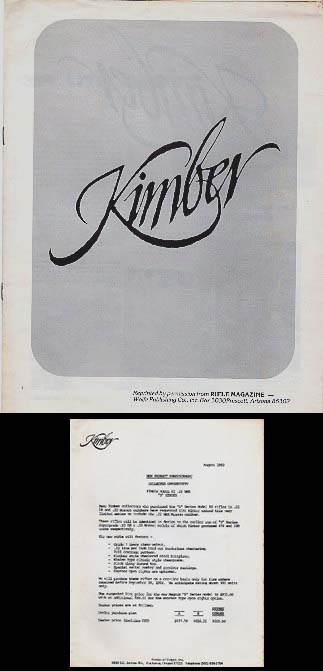 1983 Kimber Reprint & Letter